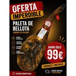 Paleta de bellota ibérica 50% raza ibérica ¨JAMONREY¨ -Envíos Gratis 24 horas- (Elija su peso ideal)